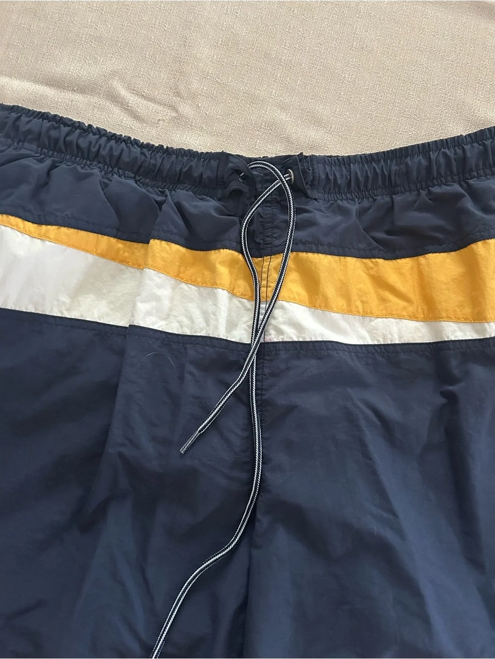 Nautica Navy and Yellow Swim Shorts with Mesh Lining